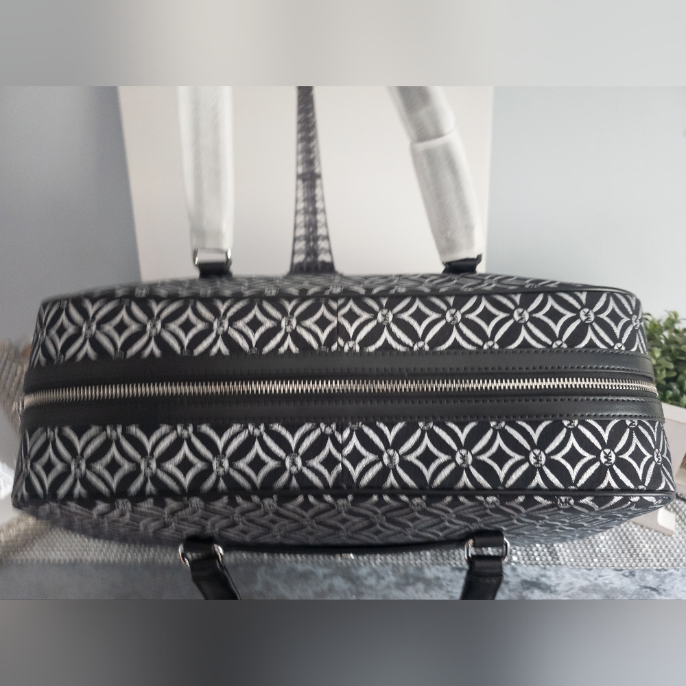 Michael Kors-NWT-Jet Set Travel Extra-Large Metallic Logo Jacquard Weekender Bag - Picture 10 of 16